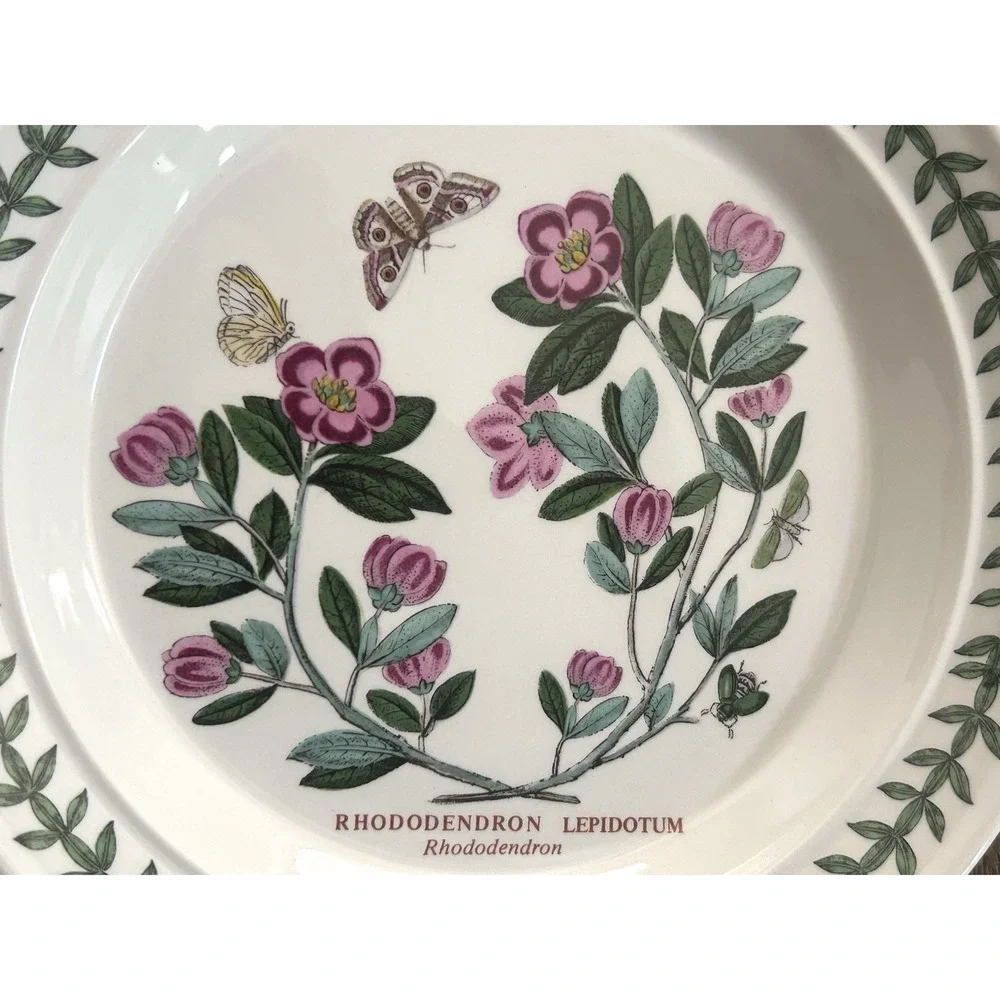Portmeirion Botanic Garden Bread & Butter Plate Rhododendron Lepidotum 7.25